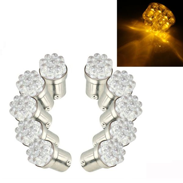 

10 x 1156 ba15s yellow light 9 led tail parking slight bulb lamp