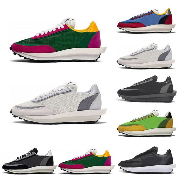 

new sacai ldv waffle mens womens running shoes black white grey pine green gusto varsity blue mens trainers sports sneakers 36-45