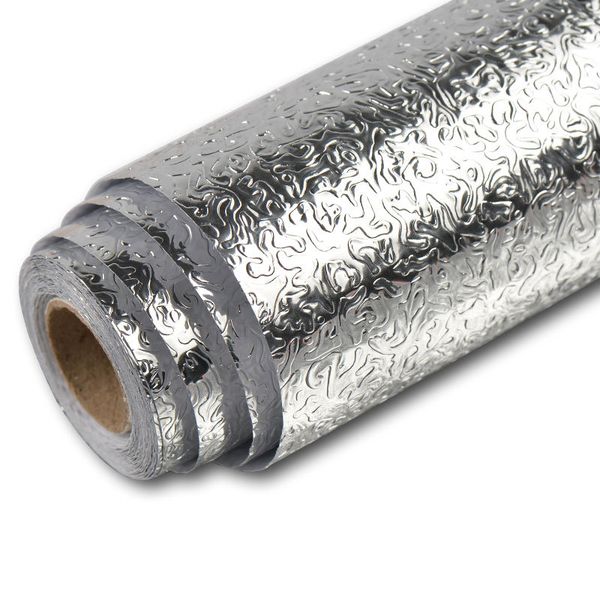 

3m/6m silver kitchen oil-proof waterproof sticker aluminum foil kitchen stove cabinet self adhesive wall sticker diy wallpaper