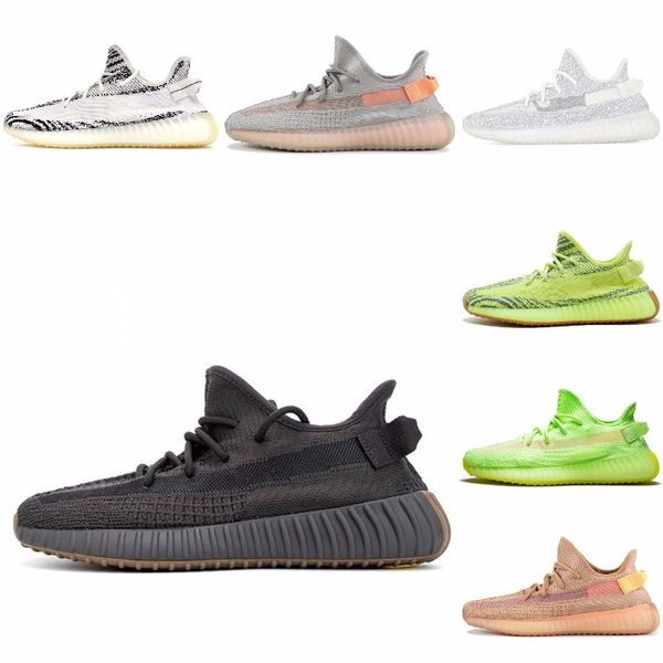 

kanye fashion earth desert reflective cinder running shoes yeshaya tail light cream white yecheil blue tint lucky desigoem sneaker 36-48, Black