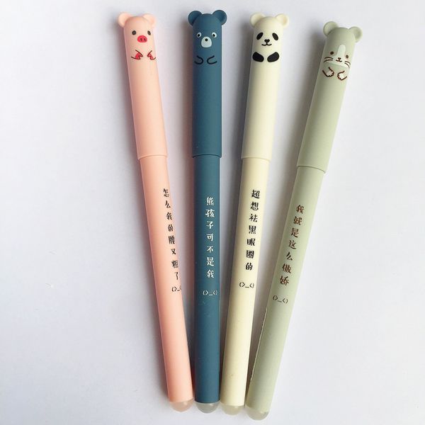 

мультфильм животных стираемая gel pen black blue ink pen гель kawaii panda cat ручка для школы письменные девушки подарка креативного papete