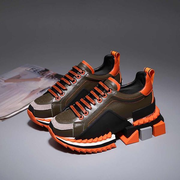 

high grade fashion casual shoes sneakers new classic leisure sports thick bottom cowhide couple men and women round head low-shoes type4