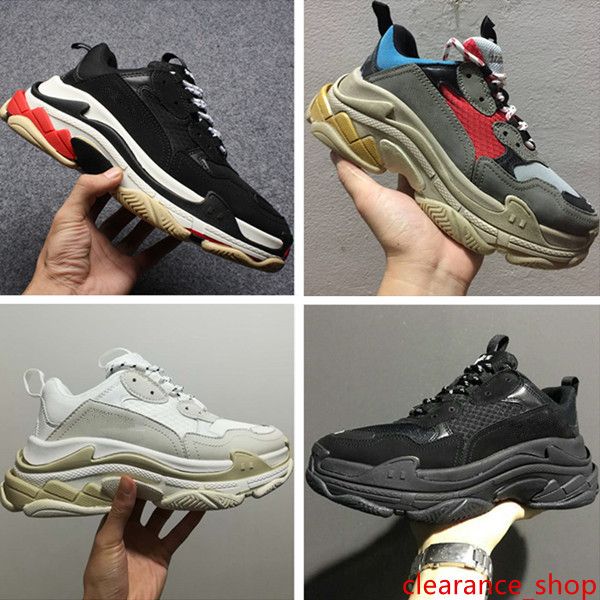 

new triple s shoes men women sneaker mixed colors thick heel grandpa dad trainer triple-s casual shoes with elevator shoes