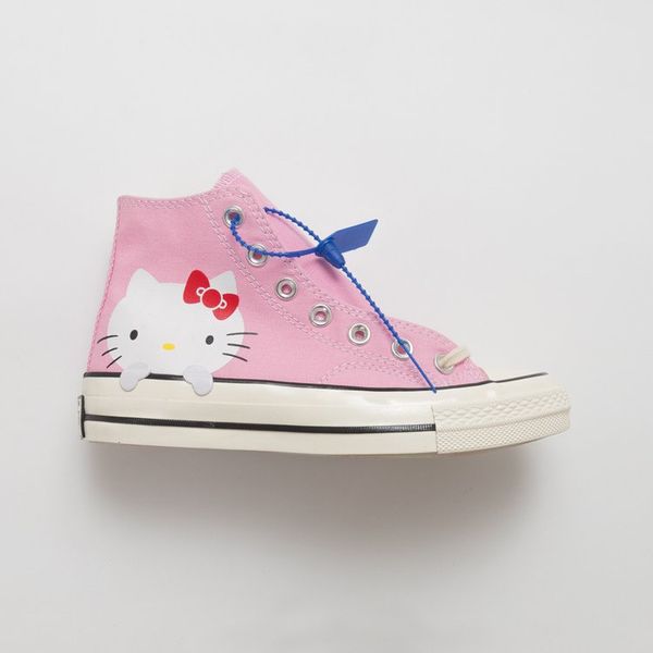 

Cute Convas Cat Hello Kitty 1970 Canvas Women High Designer Shoes Crystal Girl Harvesting Skateboard Shoes