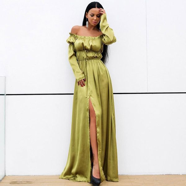 

new side split prom dresses long sleeves ruched bateau neck evening gowns a line party dress, Black