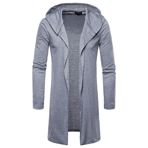 

new men's long sweatercoat autumn winter long sleeve hooded sweater coat outerwear men casual solid color sweater cardigan, Tan;black