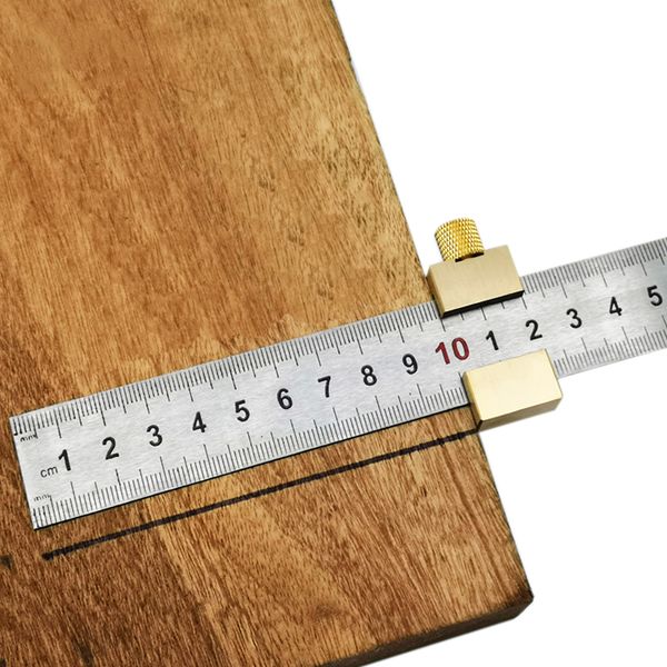 

woodworking center line scribe carpenter round heart ruler layout gauge aluminum alloy steel ruler locator fixed block tool