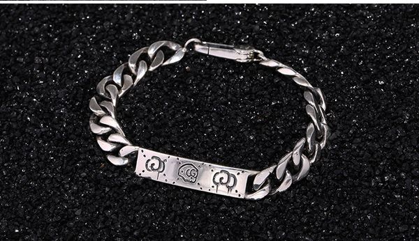 G bracciale maschile versione coreana della marea in argento sterling 925 personalità studentesca rete rossa gioielli a mano femminile fruste catena moda peo