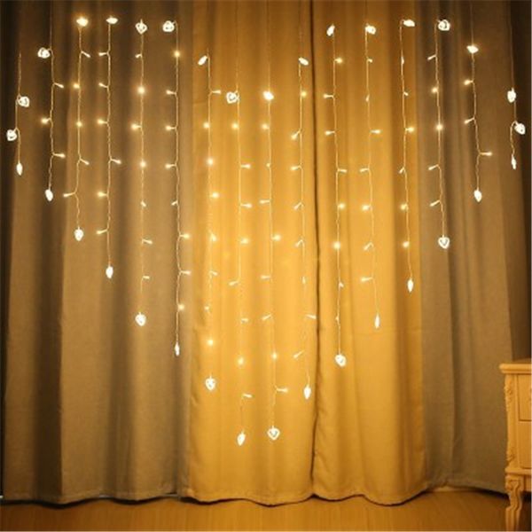 

new heart led christmas wall curtain lamp romantic propose fairy light wedding party light christmas tree home decoration ckg122