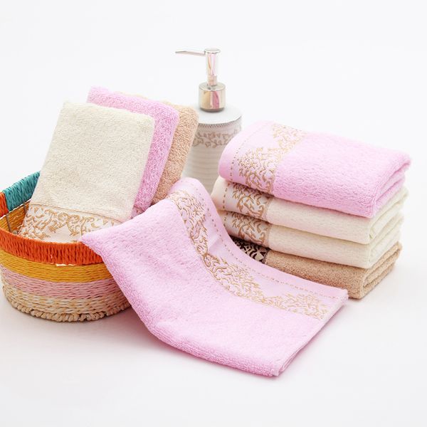 

34x73cm bamboo fiber towels embroidered bath face towel cool absorbent healthy bathroom towels for adults