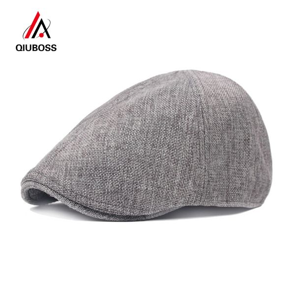 

qiuboss fashion newsboy caps hats mens womens ivy cap spring summer retro berets women's forward hats adjustable qb37, Blue;gray