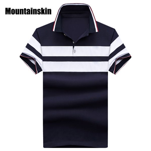 

Mountainskin 2018 Summer Striped Men 'S Polos Cotton Short Sleeve Men Polo Shirts Casual Turndown Collar Male Polos Boys Designer Polo