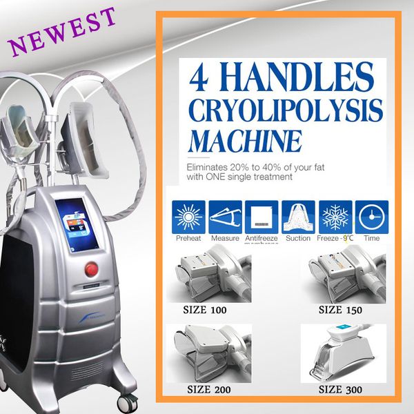 

новое прибытие !!! cryolipolysis тучное замерзая уменьшая машину потери веса вакуума криотерапия крио жира замораживания машина с 4 ручками