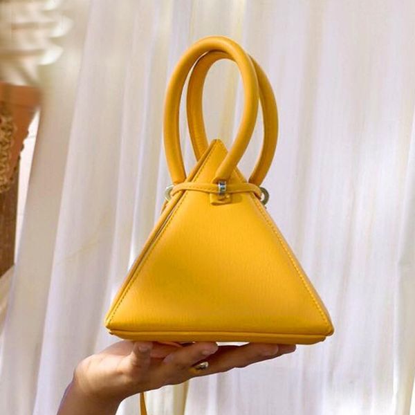

leather handbag mini triangle women clutch purse hand bag lady clutches casual phone package portefeuille femme drawstring bag