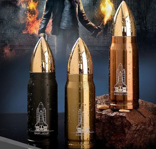 

300ml 500ml bullet vacuum cup stainless steel thermos bottle creative travel water bottle outdoor sports drinkware for shipping