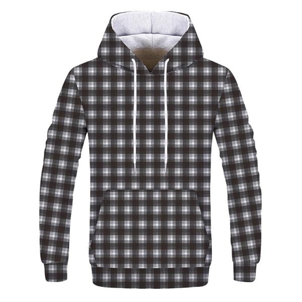 

men's black long sleeve model 3d striped plaid print couple hoodie daily cotton autumn winter polyester