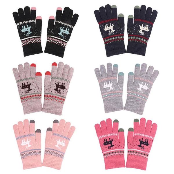 

2018 brand knit gloves man woman warm mittens plus velvet thicken gloves for touch screens wool cashmere unisex, Blue;gray