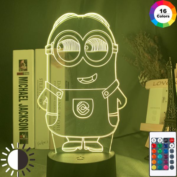 

despicable me led night light color changing touch sensor nightlight for child kids bedroom decor little minion 3d lamp bedside
