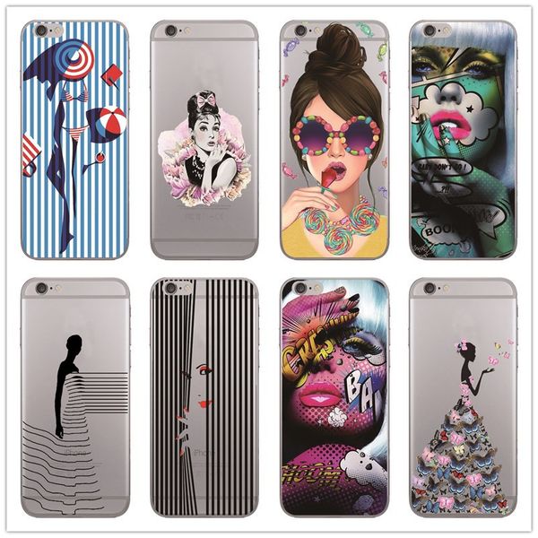 

cartoon character cell phone case avatar for iphone xr 6 7 8 x plus xs max transparent tpu soft phone cases