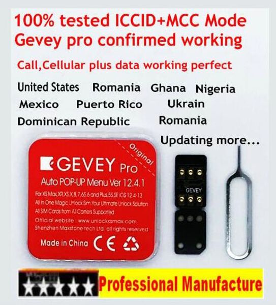 

New mode iccid mcc gevey pro ver ion 12 4 unlock card for iphone x max xr x 8 7 6 4g print au oftbank io 12 4 1