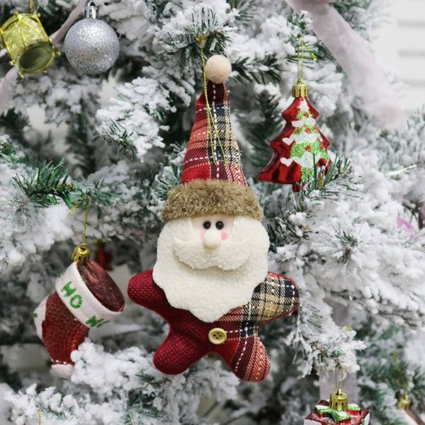 

christmas cartoon pendant xmas santa claus elk snowman hanging dolls ornaments christmas tree party home wall tree decoration mm