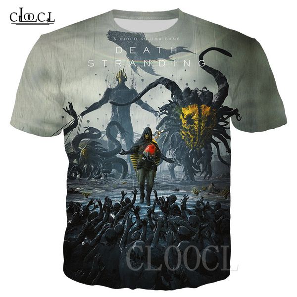 

2020 summer game death stranding t-shirt 3d print short sleeves tee shirts homme pullover fashion plus size, White;black