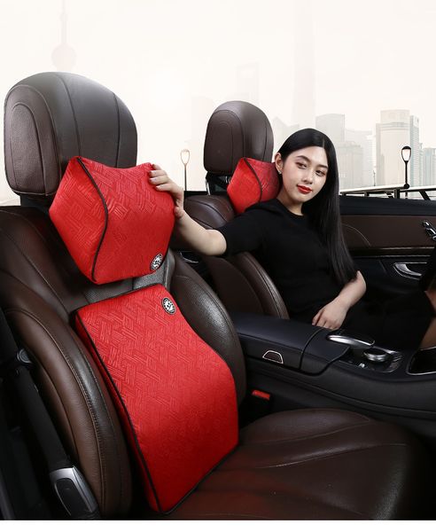 

car memory cotton headrest neck pillow waist pillow hand sew car for kia forte 2009-2014 soul 2010-2013 rio 2009-2011
