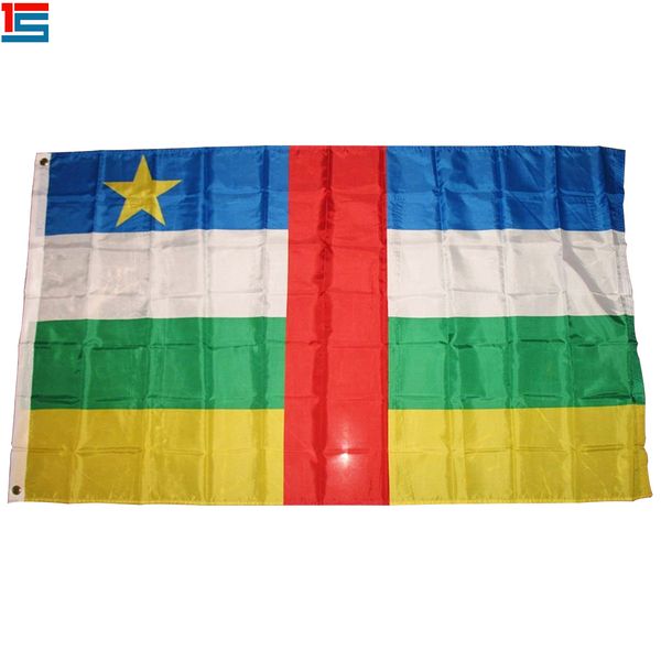 

digital printing central african republic flag 90 x 150 cm polyester national country flag banner with two grommets
