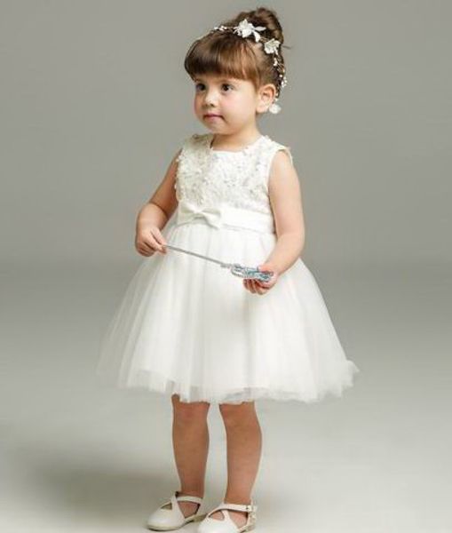 

baby girl christening gown lovely bow girl dress white lace first birthday evening dress kid clothes 0-2y 6109bb, Red;yellow