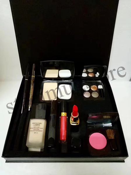 

makeup set 9pcs eyeshadow eyeliner mascara lipstick lipgloss eyebrow pencil foundation powder blush professional cosmetics boxes
