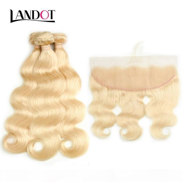 

9а bleach blonde 613 цвет шнурка фронтальная затворы с 3 связки virgin бразильские перуанский индийский малазийский объемная волна remy пере, Black