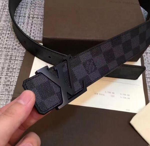 

2020 selling new men and women gold button black belt lv s true leather business belt gift box ing