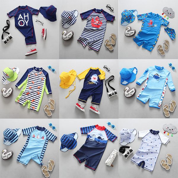 

дети купальники мальчик one piece дети купальник мультфильм динозавр акулы плавательный бассейн мальчики спорт upf50 + пляжная младенца купа, White;black