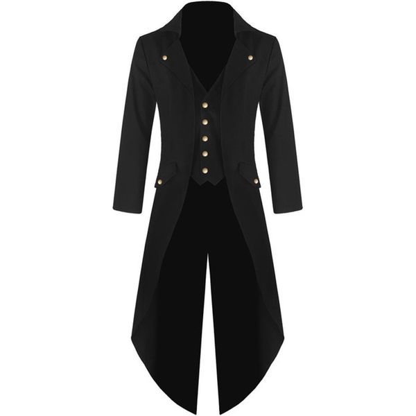

men's trench coats 2021 winter long sleeve tuxedo male party fashion clothing coat solid color button irregular clothes, Tan;black