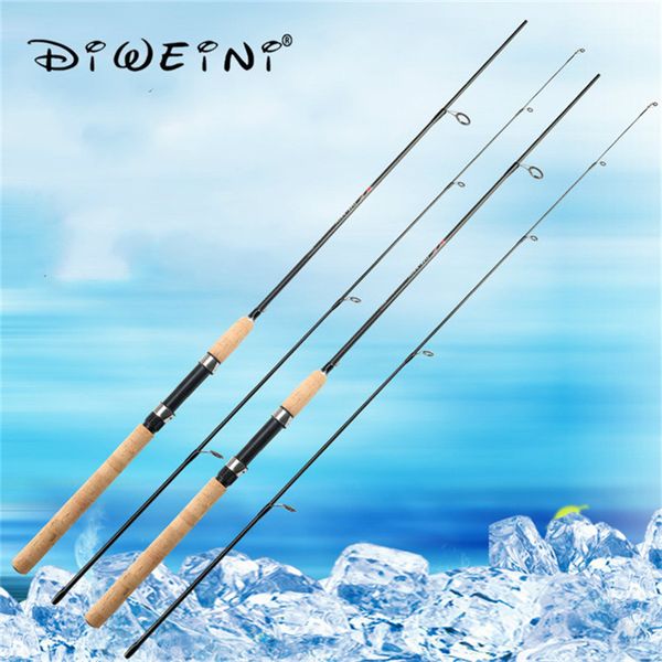 

1.8m 2pce spinning fishing rod m cork wood handle bass fishing pole ultralight spinning rods carbon fiber lure rod