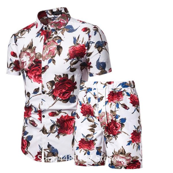 

vintage men tracksuit fitness punk rock party suit mens club beach track suits 2020 hip hop flower sets male casual clothes, Gray