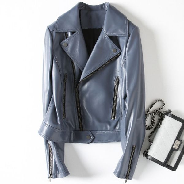 

2018 new fashion genuine sheep leather jacket h31, Black