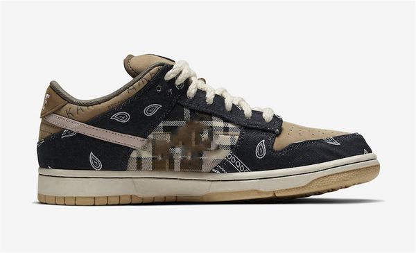 

authentic travis scott x sb dunk low basketball shoes man women cactus jack parachute beige petra brown black sneakers ct5053-001