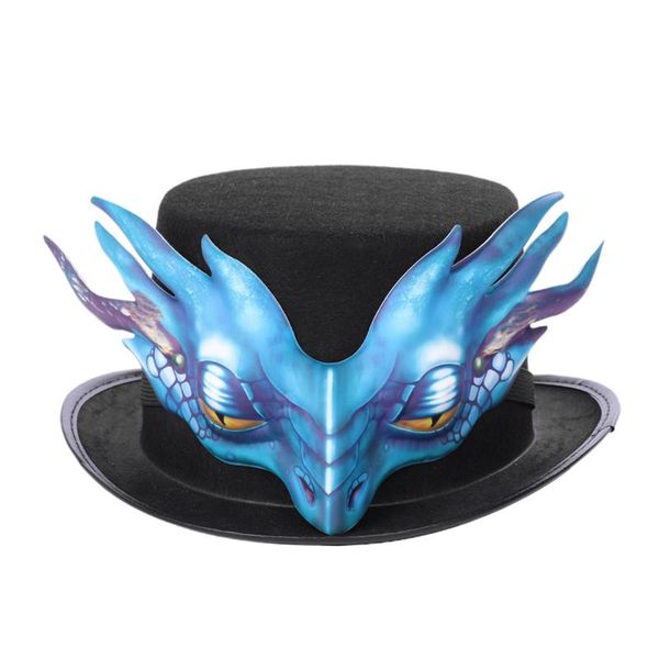 

carnival party non-woven fabric hat gothic blue dragon hat vintage punk style men and women dragon cosplay accessories