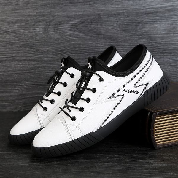 

2019 spring new style genuine leather shoes men's casual fashion trendy shoes england korean-style sports casual versatile, Black