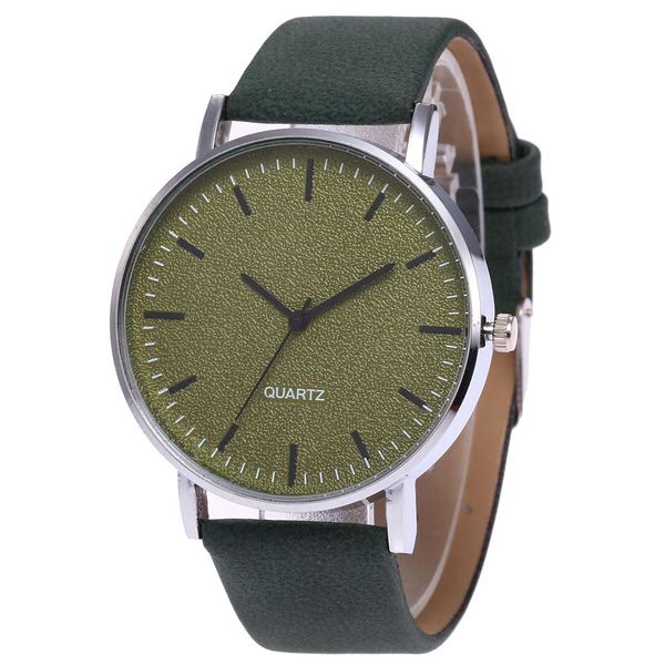 

luxury women men fashion wristwatch no numbers round dial faux leather band couple students quartz wrist watch gift dropshipping, Slivery;brown