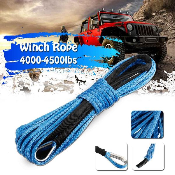 

15m 7700lbs winch rope string line cable with sheath synthetic towing rope car wash maintenance string for atv utv off-road