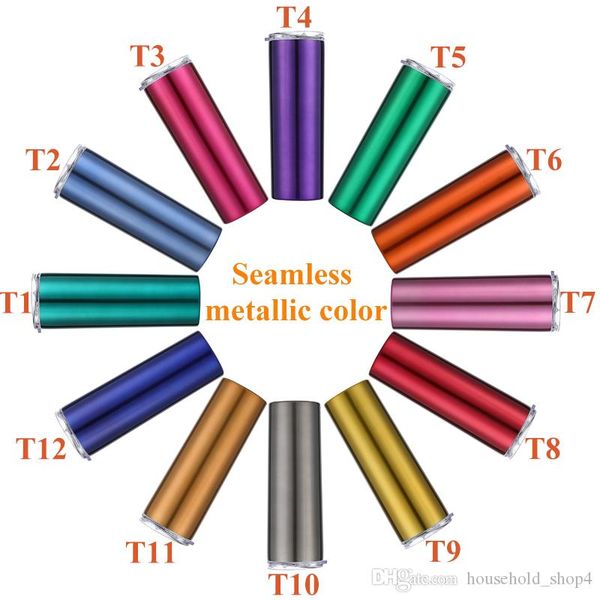 

20oz skinny tumbler slim straight tumbler double wall stainless steel vacuum insulated coffee mug wine tumblers with lid and straw