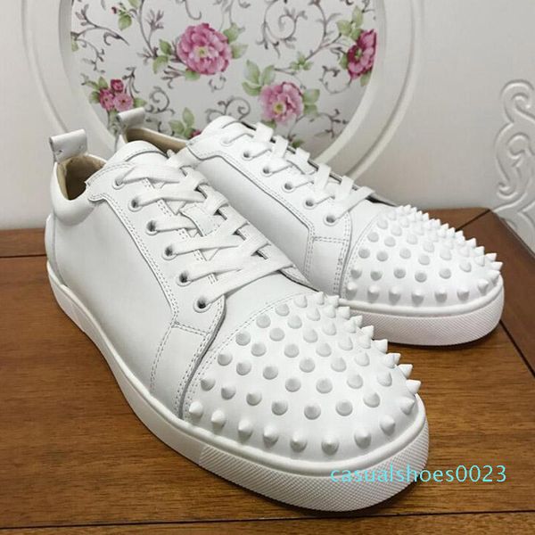 

mens designer shoes designer sneakers low cut spikes flats shoes red bottom for mens and women leather sneakers party designer shoes c23, Black