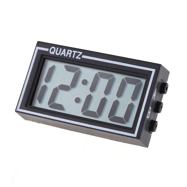 

new 1pcs mini digital desk clock lcd auto car truck dashboard date time calendar clock black home decoration