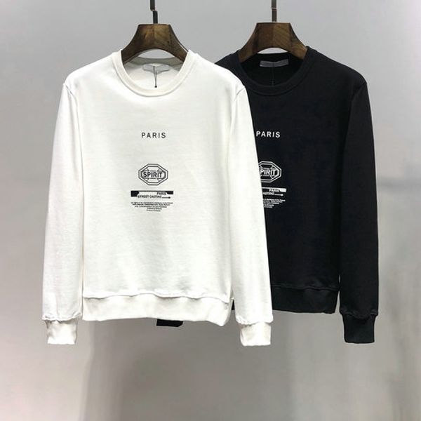 

2019 fashion autumn designer clothing brand give mens geometry letter paris print hoodies pullover casual long sleeve cotton sweatshirt, Black