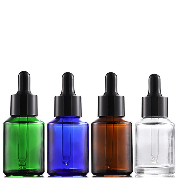

30ml empty essential oil pipette bottles green/blue/amber/clear glass refillable packing bottles for aromatherapy liquid