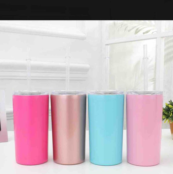 

новый 12 унций тощий стаканчик для кофе с красочными вариантами стакан из нержавеющей стали с двойной стенкой кружка с вакуумной изоляцией с