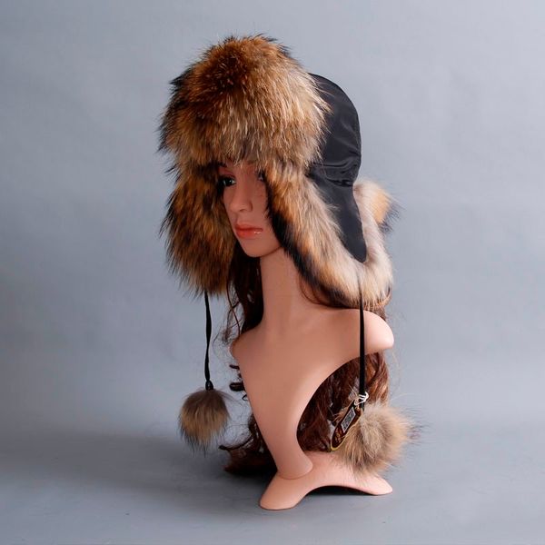 

new style winter genuine real fur hat 100% natural real fur ears cap warm soft bomber hats, Blue;gray