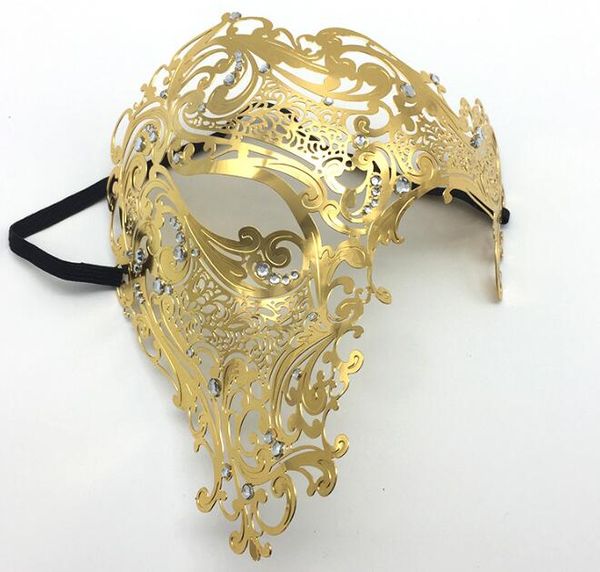 

luxury metal venetian party masks laser-cut costume shows wedding masquerade mask half face halloween party masquerade mask for male